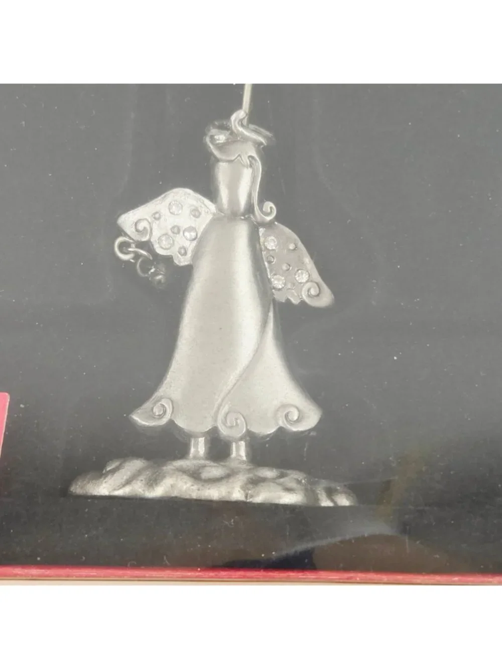 St Nicholas Square Angel Photo Holder Pewter Rhinestone Accent Set Of 3 Holiday
